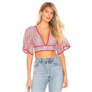 Lovers + Friends Bizzy Top in Red Size Small